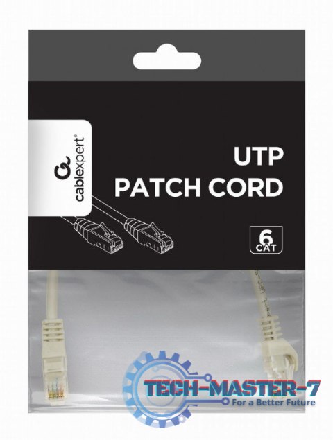 Patch cord kat.6 miedź UTP 1m szary Patch cord kat.6 miedź UTP 1m szary