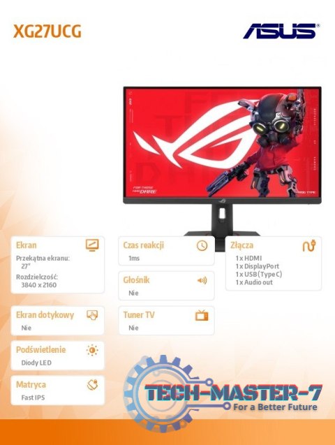 Monitor 27 cali XG27UCG IPS-F 4K 160-320Hz Monitor 27 cali XG27UCG IPS-F 4K 160-320Hz