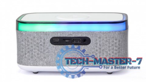 Cyfrowy budzik z funkcją bezprzewodowego ładowania, radio DAB/FM RGB biało-szary Cyfrowy budzik z funkcją bezprzewodowego ładowania, radio DAB/FM RGB biało-szary