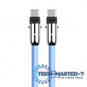 Kabel 2w1 USB C smycz 1m błękitny