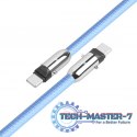 Kabel 2w1 USB C smycz 1m błękitny