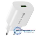 Ładowarka sieciowa 1X USB 18W QC3.0 Biała