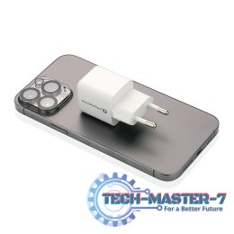 Ładowarka sieciowa GaN 1X USB, 1X USB-C 20W QC3.0 Biała