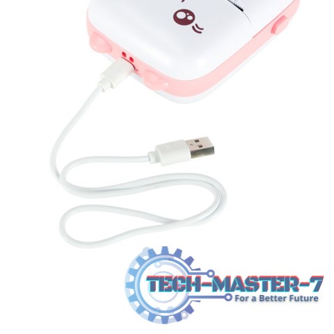 Drukotek drukarka mini termiczna do zdjęć notatek etykiet + kabel USB kotek kot różowy Drukotek drukarka mini termiczna do zdjęć notatek etykiet + kabel USB kotek kot różowy