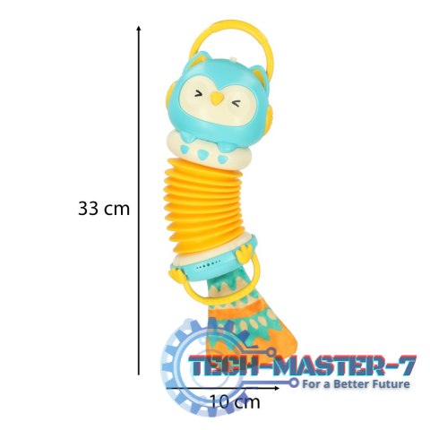 Harmonia akordeon zabawka sensoryczna dla dzieci sowa niebieska grająca LED 30cm Harmonia akordeon zabawka sensoryczna dla dzieci sowa niebieska grająca LED 30cm