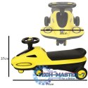 Jeździk grawitacyjny świecące koła LED z muzyką grający skuter 74cm żółto-czarny max 100kg