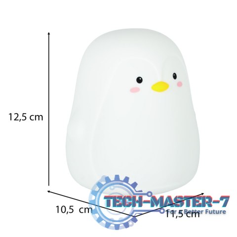 Lampka nocna dla dzieci silikonowa dotykowa miękka LED biała RGB pingwinek Lampka nocna dla dzieci silikonowa dotykowa miękka LED biała RGB pingwinek