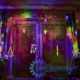 Lampki LED kurtyna renifer dzwonek mix świąteczne choinkowe 2,5m 138LED multikolor 8 trybów świecenia IP44