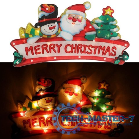 Lampki LED wisząca dekoracja okna świąteczna Merry Christmas XXL 45cm Lampki LED wisząca dekoracja okna świąteczna Merry Christmas XXL 45cm
