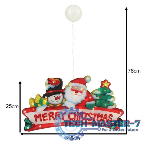 Lampki LED wisząca dekoracja okna świąteczna Merry Christmas XXL 45cm Lampki LED wisząca dekoracja okna świąteczna Merry Christmas XXL 45cm