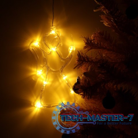 Lampki LED wisząca dekoracja okna świąteczna aniołek przyssawki 49cm 10 LED Lampki LED wisząca dekoracja okna świąteczna aniołek przyssawki 49cm 10 LED