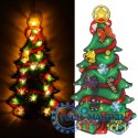 Lampki LED wisząca dekoracja okna świąteczna choinka XXL 45cm