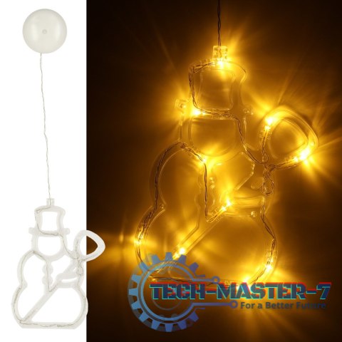 Lampki LED wisząca dekoracja świąteczna okna bałwanek 49cm przyssawka 10 LED Lampki LED wisząca dekoracja świąteczna okna bałwanek 49cm przyssawka 10 LED