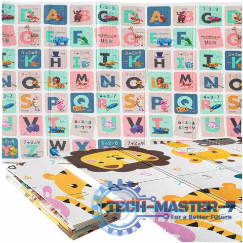 Mata edukacyjna piankowa dwustronna składana alfabet zwierzęta 180 x 200 cm Mata edukacyjna piankowa dwustronna składana alfabet zwierzęta 180 x 200 cm