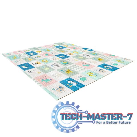 Mata edukacyjna piankowa dwustronna składana słonie alfabet 180 x 200 cm Mata edukacyjna piankowa dwustronna składana słonie alfabet 180 x 200 cm