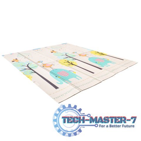Mata edukacyjna piankowa dwustronna składana słonie alfabet 180 x 200 cm Mata edukacyjna piankowa dwustronna składana słonie alfabet 180 x 200 cm