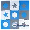 Mata edukacyjna piankowa puzzle szara niebieska 60 x 60 cm 9 elementów