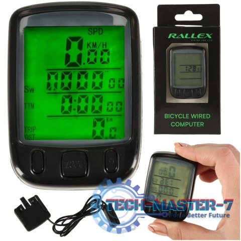 Licznik rowerowy RALLEX wodoodporny przewodowy prędkościomierz podświetlany 25w1 LCD Licznik rowerowy RALLEX wodoodporny przewodowy prędkościomierz podświetlany 25w1 LCD