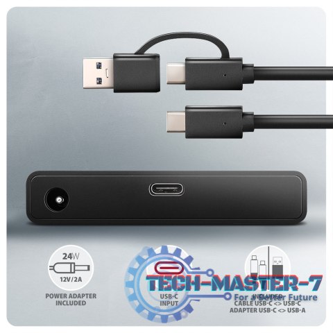 ADSA-FPX Adapter USB-C 10Gbps SATA 6G 2.5"/3.5" SSD/HDD FASTPORT X, w tym zasilacz, 60cm USB-C/USB-A kabel ADSA-FPX Adapter USB-C 10Gbps SATA 6G 2.5"/3.5" SSD/HDD FASTPORT X, w tym zasilacz, 60cm USB-C/USB-A kabel