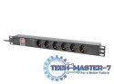 Listwa zasilająca rack PDU 19 cali 1U 16A 6x230V schuko 2m czarna