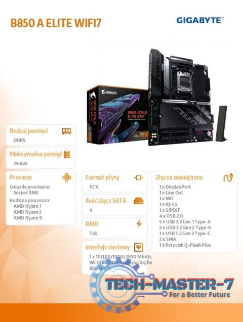 Płyta główna B850 A ELITE WIFI7 Płyta główna B850 A ELITE WIFI7
