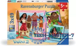 Puzzle 3 x 49 elementów Vaiana 2