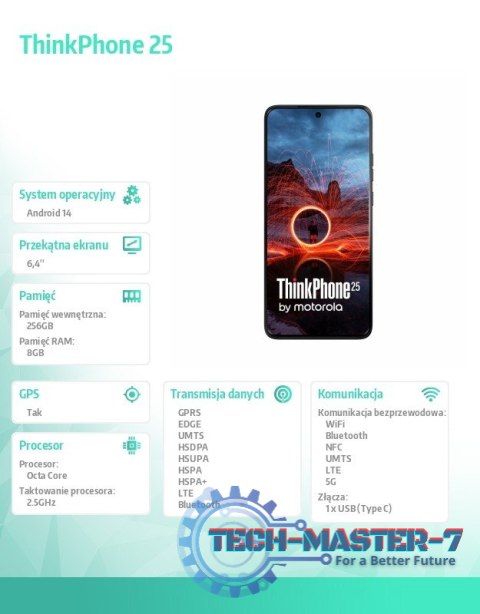 Smartfon ThinkPhone 25 8/256GB Carbon Black business edition Smartfon ThinkPhone 25 8/256GB Carbon Black business edition