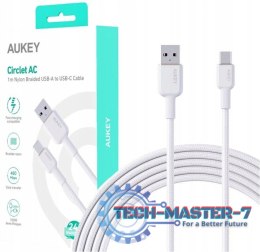 CB-NAC1 White nylonowy kabel USB C - USB A | 1m | 3A | 60W PD | 20V