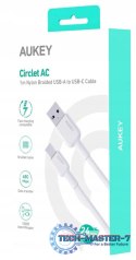 CB-NAC1 White nylonowy kabel USB C - USB A | 1m | 3A | 60W PD | 20V