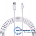 CB-NAC1 White nylonowy kabel USB C - USB A | 1m | 3A | 60W PD | 20V