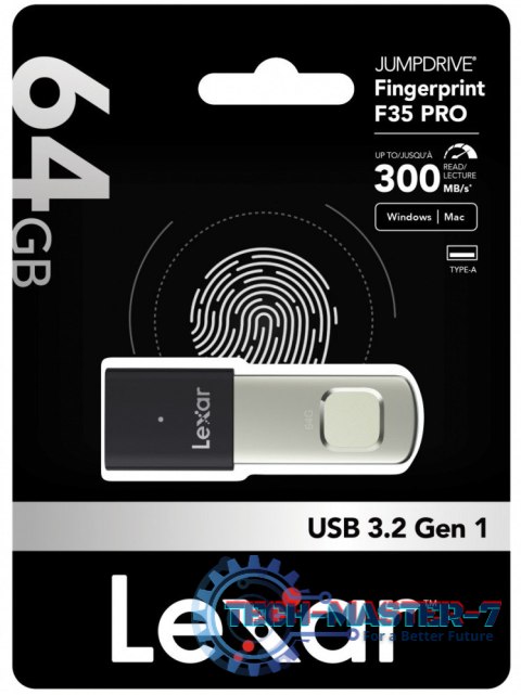 Pendrive F35pro Fingerprint 64G USB 3.2 Gen1 300/150MB/s Pendrive F35pro Fingerprint 64G USB 3.2 Gen1 300/150MB/s