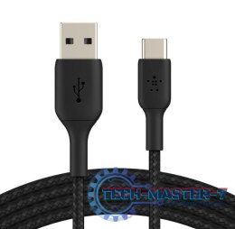 Kabel Braided USB-C USB-A 1m czarny