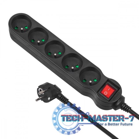 Listwa zasilająca 5g 5m MCE185 2300W czarna