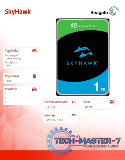 Dysk twardy 3,5 cala SkyHawk 1TB 256MB ST1000VX013 Dysk twardy 3,5 cala SkyHawk 1TB 256MB ST1000VX013