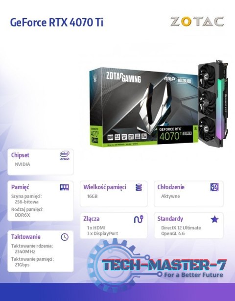Karta graficzna GeForce RTX 4070 Ti SUPER AMP HOLO 16GB GDDR6X 256bit Karta graficzna GeForce RTX 4070 Ti SUPER AMP HOLO 16GB GDDR6X 256bit