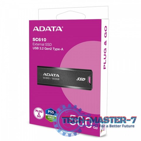 Dysk SSD zewnętrzny SC610 500GB USB3.2A Gen2 czarny Dysk SSD zewnętrzny SC610 500GB USB3.2A Gen2 czarny