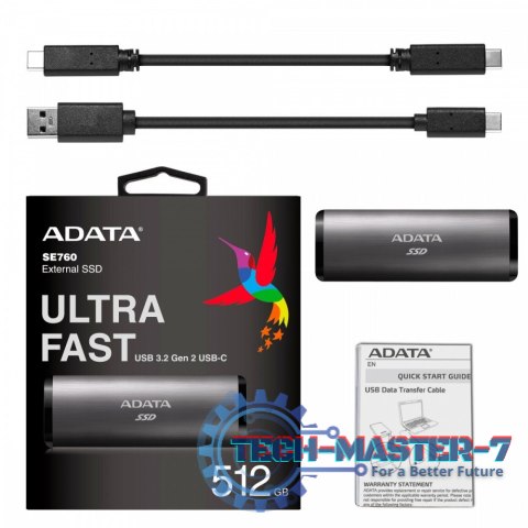 Dysk zewnętrzny SSD SE760 512G USB3.2-A/C Tytanowy