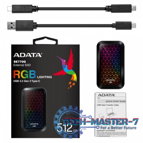 Dysk zewnętrzny SSD SE770 512GB USB3.2-A/C RGB