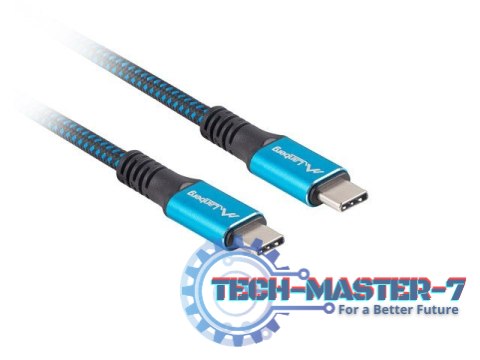 Kabel USB-C M/M USB4 1.2m 100W 8K 60HZ czarno-niebieski Kabel USB-C M/M USB4 1.2m 100W 8K 60HZ czarno-niebieski