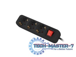 Listwa przedłużacz 1,5m 3x230V PS1-03F-0150-BK