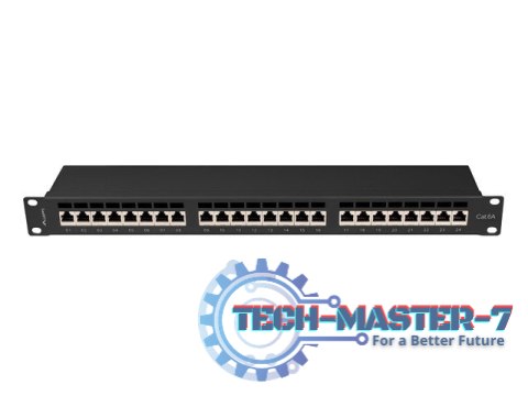 Patchpanel 24 port 1U KAT6A EK. PPSA-1024-B Czarny