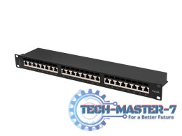 Patchpanel 24 port 1U KAT6A EK. PPSA-1024-B Czarny