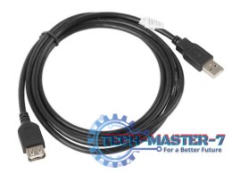 Przedłużacz kabla USB 2.0 AM-AF czarny 1.8M