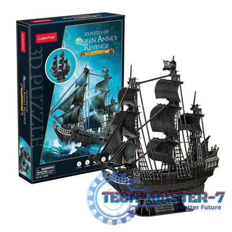 Puzzle 3D Okręt piracki - Zemsta królowej Anny