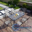 Stół ogrodowy szklany 120x70 cm na taras ogród szkło hartowane otwór na parasol MultiGarden MULTI GARDEN