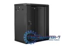 Szafa instalacyjna wisząca 19'' 15U 600X450mm czarna (drzwi szklane)