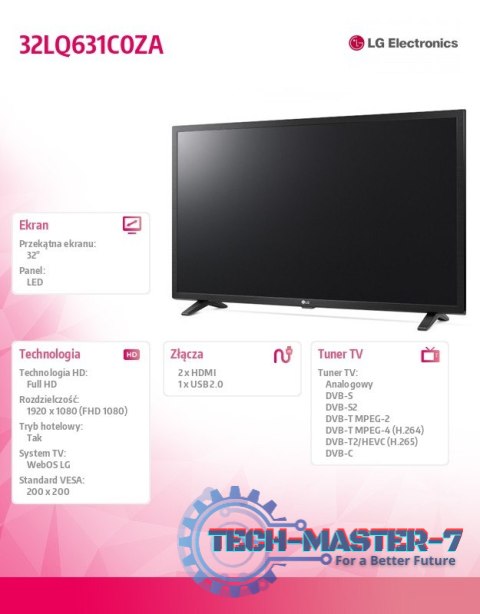 Telewizor LED 32 cale 32LQ631C0ZA Telewizor LED 32 cale 32LQ631C0ZA
