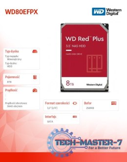 Dysk twardy Red Plus 8TB 3,5 cala CMR 256MB/5640RPM Class