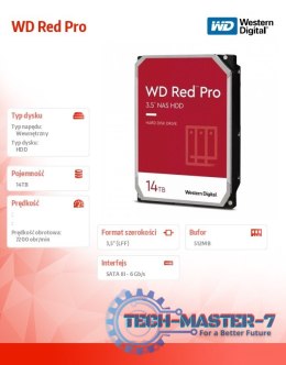 Dysk twardy WD Red Pro 14TB 3,5 512MB SATAIII/7200rpm
