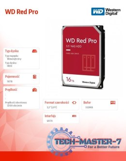 Dysk twardy WD Red Pro 16TB 3,5 512MB SATAIII/7200rpm